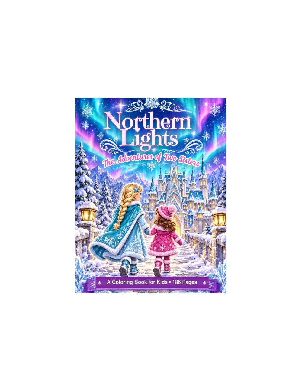 Northern Lights: The Adventures of Two Sisters coloring book cover